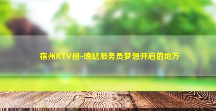 宿州KTV招-晚班服务员梦想开启的地方
